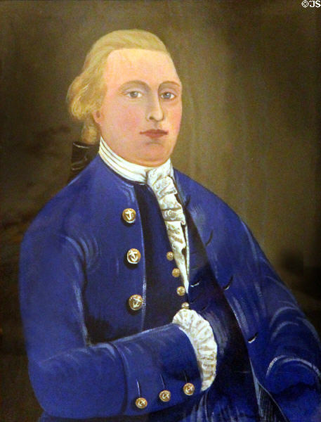 Captain Hugh Hill (1740-1829) portrait by unknown artist at John Cabot House. Beverly, MA.