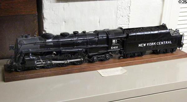 Scale model steam locomotive at John Cabot House. Beverly, MA.