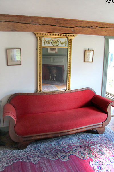 Mirror over sofa at Rev. John Hale House. Beverly, MA.