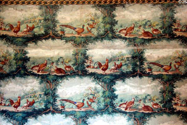 Pheasant room wallpaper (1850s) at Rev. John Hale House. Beverly, MA.