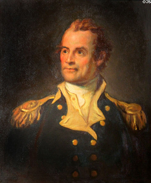 General John Glover commander of Marblehead's Glover's regiment portrait (1964) by Henry Sutton at Abbot Hall. Marblehead, MA.