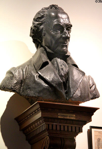 Mass. Governor & Vice President Elbridge Gerry (noted for Gerrymandering) bronze bust by Herbert Adams at Abbot Hall. Marblehead, MA.