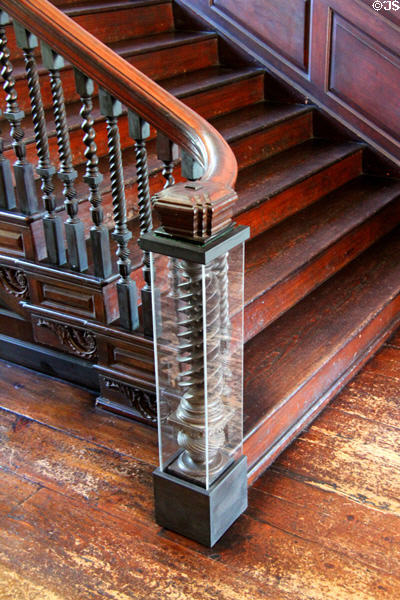 Spiral newel post at Jeremiah Lee Mansion. Marblehead, MA.