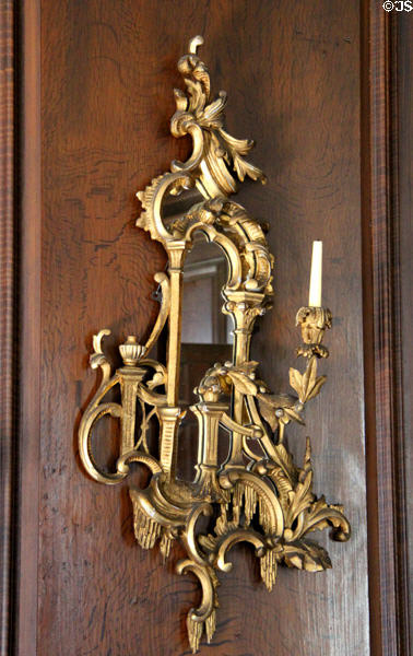 Sconce in drawing room at Jeremiah Lee Mansion. Marblehead, MA.