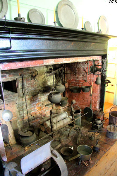 Kitchen hearth at Jeremiah Lee Mansion. Marblehead, MA.