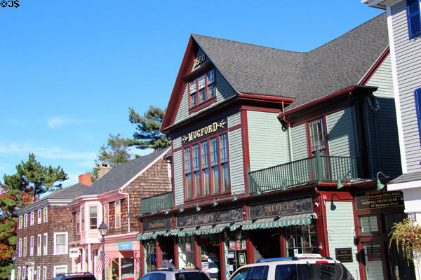 Marblehead streetscape with Mugford Building (1880). Marblehead, MA.