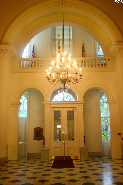 Georgian entry hall of Maryland State Capital. Annapolis, MD.