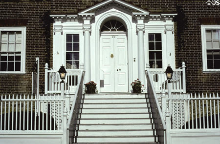 Georgian doorway of Chase-Lloyd House. Annapolis, MD.