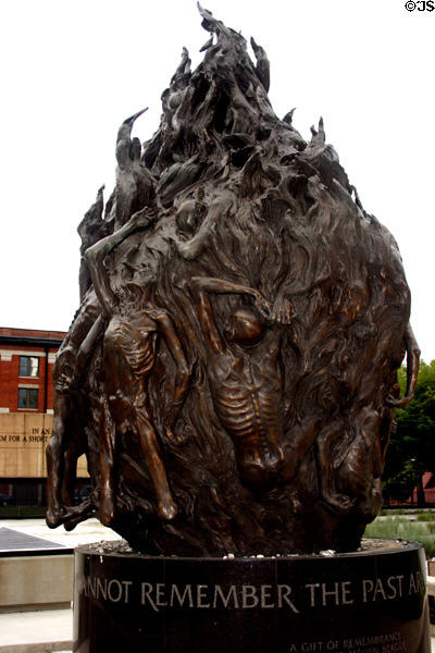 Statue (1988) of concentration camp victims consumed in The Flame by Joseph Sheppard at Holocaust Memorial. Baltimore, MD.