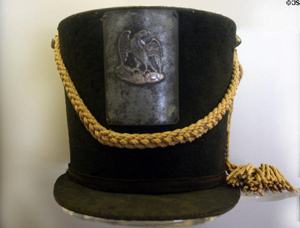 5th Maryland Militia hat worn in 1812 at Baltimore's Battle of North Point. Baltimore, MD.