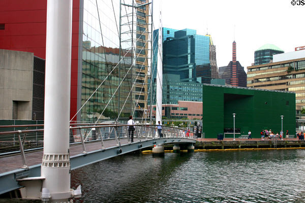 Footbridge joining buildings of National Aquarium. Baltimore, MD.