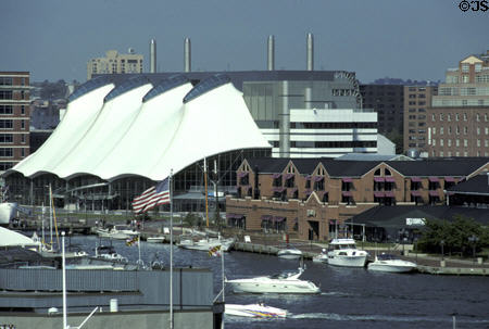 Columbus Center seen across Baltimore harbor. Baltimore, MD.