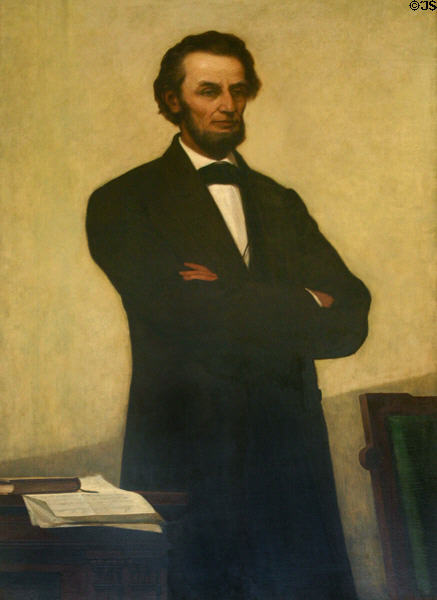 Portrait of Abraham Lincoln by Albion Harris Bicknell (1868) in Maine State Capitol. Augusta, ME.
