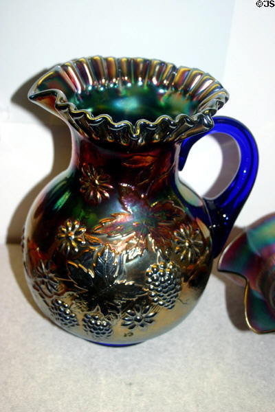 Pressed Carnival-glass pitcher (1911) by Fenton Art Glass Company, Williamstown, WV, in Maine State Museum. Augusta, ME.