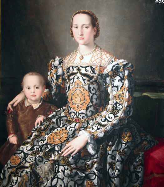 Eleonora of Toledo & Her Son painting (1545-50) by Agnolo Bronzino at Detroit Institute of Arts. Detroit, MI.