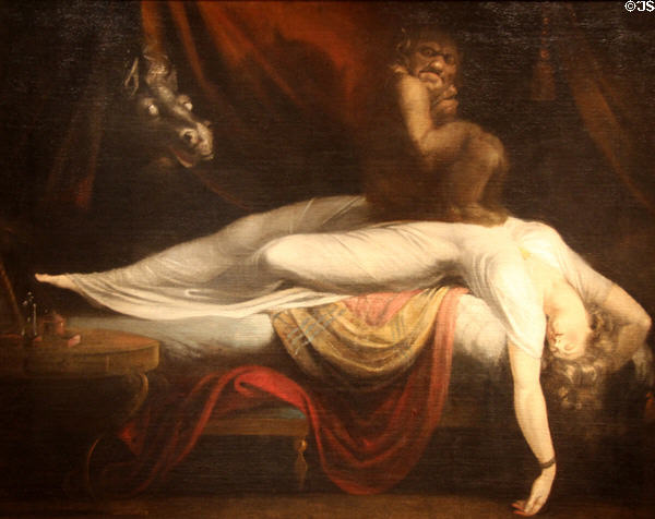 The Nightmare painting (1781) by Henry Fuseli at Detroit Institute of Arts. Detroit, MI.