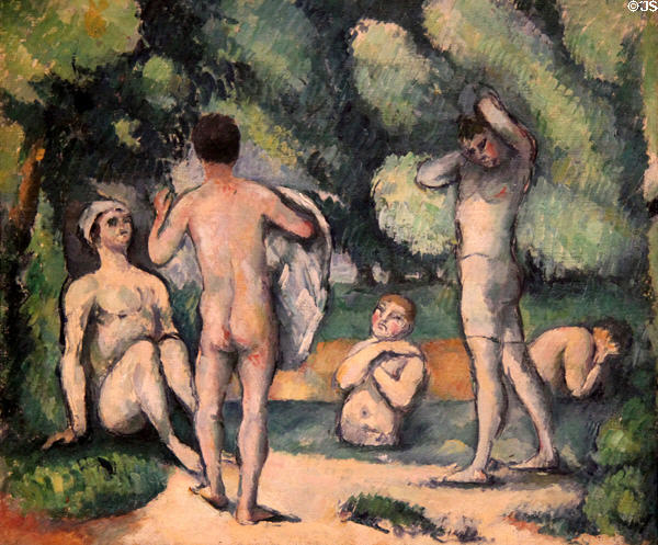 Bathers painting (c1880) by Paul Cézanne at Detroit Institute of Arts. Detroit, MI.