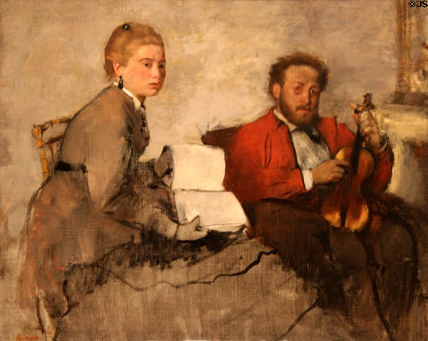 Violinist & Young Woman painting (1871) by Edgar Degas at Detroit Institute of Arts. Detroit, MI.