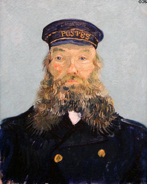 Portrait of Postman Roulin (1888) by Vincent van Gogh at Detroit Institute of Arts. Detroit, MI.