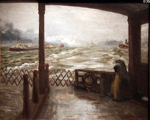 Wake of the Ferry, No. 1 painting (1907) by John Sloan at Detroit Institute of Arts. Detroit, MI.