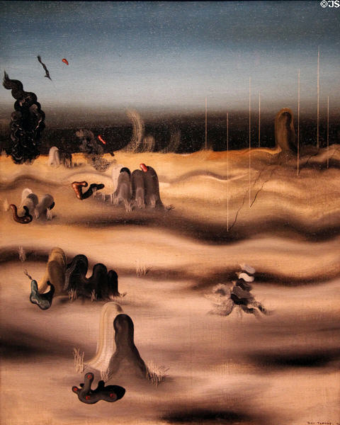 Shadow Country painting (1927) by Yves Tanguy at Detroit Institute of Arts. Detroit, MI.