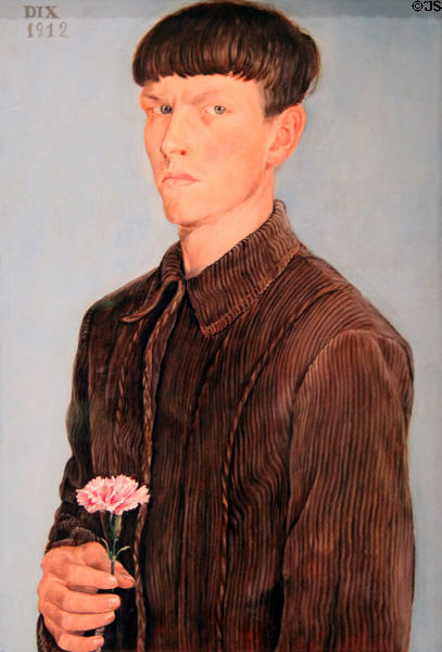 Self-portrait (1912) by Otto Dix at Detroit Institute of Arts. Detroit, MI.
