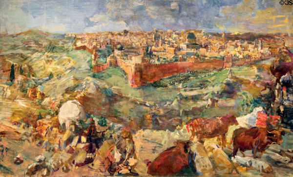 View of Jerusalem painting (1929-30) by Oskar Kokoschka at Detroit Institute of Arts. Detroit, MI.