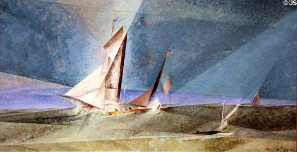 Fisher Off the Coast painting (1941) by Lyonel Feininger at Detroit Institute of Arts. Detroit, MI.