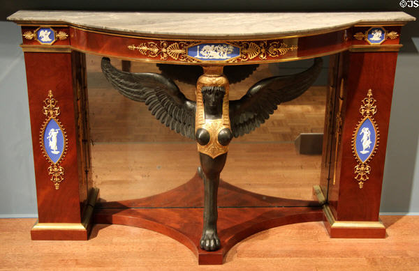 Pier table with Sphinx monopod (c1796) from France at Detroit Institute of Arts. Detroit, MI.