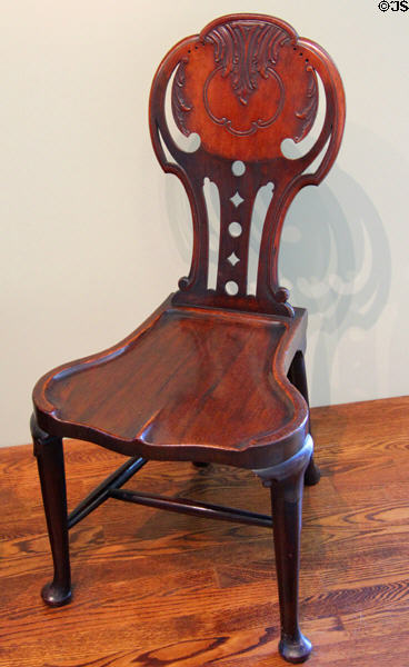 Hall chair (c1750) from England at Detroit Institute of Arts. Detroit, MI.