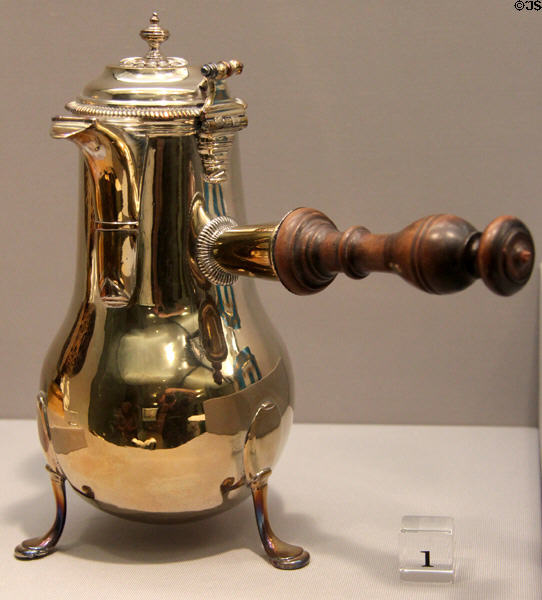 Silver coffeepot (c1725) by I.B. of Metz, France at Detroit Institute of Arts. Detroit, MI.