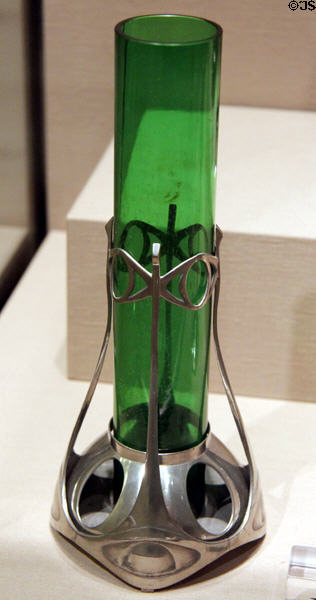 Pewter & glass vase (1900) by Joseph Maria Olbrich of Wiener Werkstätte at Detroit Institute of Arts. Detroit, MI.