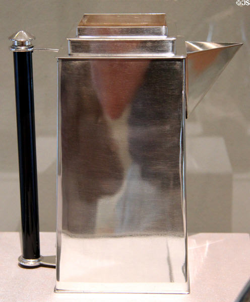Silver Skyscraper Water Pitcher (1928) by Louis W. Rice of Bernard Rice's Sons, Inc. of New York City at Detroit Institute of Arts. Detroit, MI.