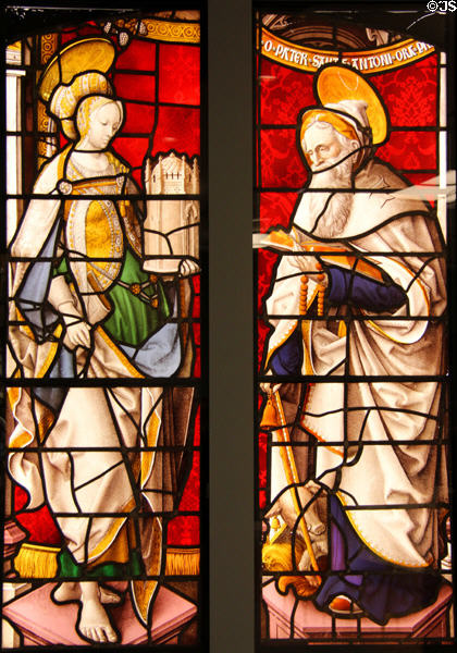 St Barbara St Anthony Abbot Stained Glass Windows From Stoke Poges