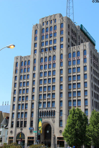 Maccabees Building (now Wayne State University Midtown Studios) (1927) (5057 Woodward at Farnsworth St.). Detroit, MI. Architect: Albert Kahn Assoc.. On National Register.