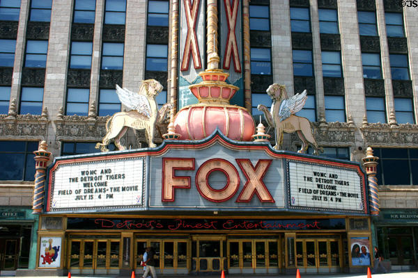 Fox Theater marquee & entrance. Detroit, MI.