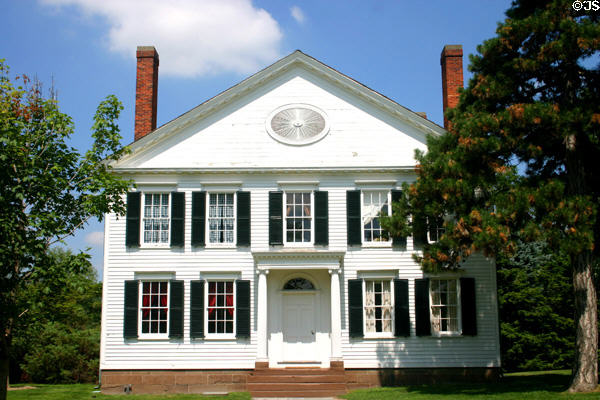 Noah Webster House (1823) where Webster wrote his American English Dictionary, moved from New Haven, CT to Greenfield Village. Dearborn, MI.