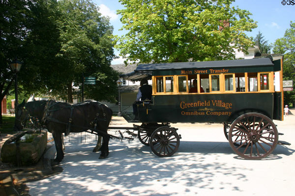 Horse-drawn Omnibus at Greenfield Village. Dearborn, MI.