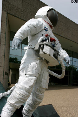 Space suit at Gerald R. Ford Presidential Museum symbolizes era of 38th American President. Grand Rapids, MI.