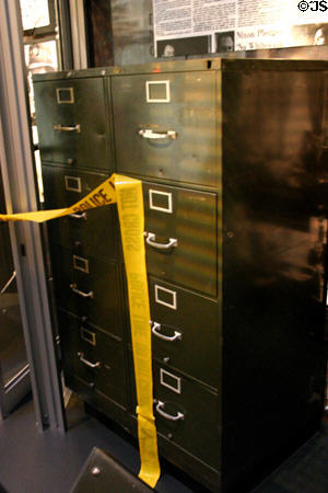 Filing cabinets from the Watergate break-in in Gerald R. Ford Presidential Museum. Grand Rapids, MI.