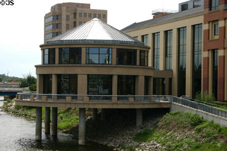 Van Andel Museum Center rotunda over Grand River. Grand Rapids, MI.