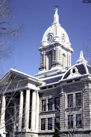 Ingham County Court House with clock tower. Mason, MI. Style: Beaux Art.