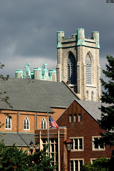 Gothic Revival church opposite Michigan State Capitol. Lansing, MI.