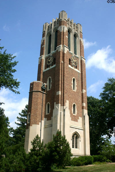 Beaumont Tower (1929) at Michigan State University. East Lansing, MI. Architect: John M. Davidson.