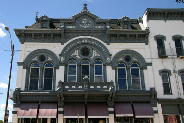 Clark Memorial Hall of I.O.O.F. (1887) (124 S. Winter St.). Adrian, MI. Style: Second Empire. Architect: Beck & Vogt.