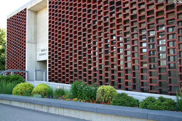 Exterior screen of Peter Engel Science Center at St. John's University. Collegeville, MN.