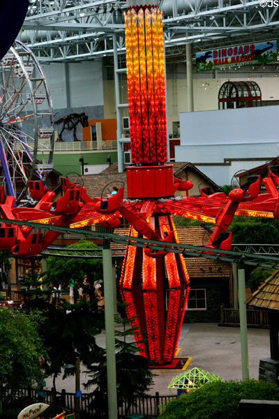 Red-lit ride at Mall of America. Minneapolis, MN.