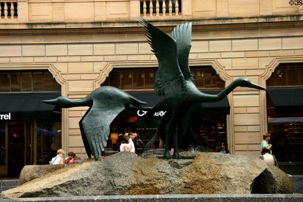 Crane sculpture on Nicollet Mall. Minneapolis, MN.