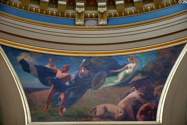 Section on taming wilderness of Rotunda mural 