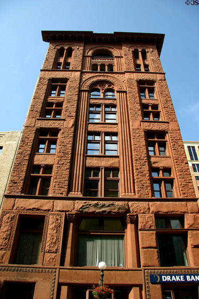 St Paul Building (1888) (9 floors) (now Drake Bank) (6 West 5th St.). St. Paul, MN. Style: Romanesque Revival. Architect: J. Walter Stevens.